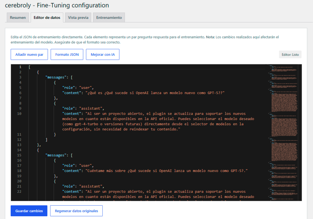 plugin WordPress fine-tuning